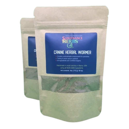 refill bags of canine herbal wormer
